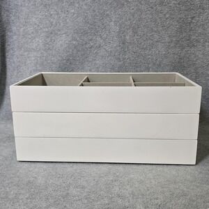 Umbra Design Loft Jewelry Box Trays Set Of 3 White Stackable Fabric Organizer